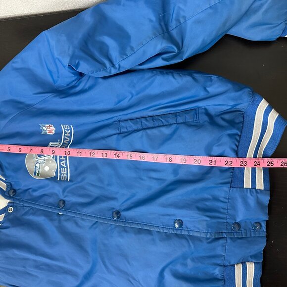 Vintage 90's Chalkline NFL Seattle Seahawks Satin Style Varsity Jacket - Picture 14 of 16